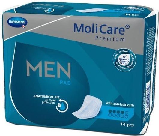Ανδρικές Σερβιέτες Ακράτειας Hartmann Molicare Premium Men Pad Κανονικής Ροής 4 Σταγόνες 14τμχ