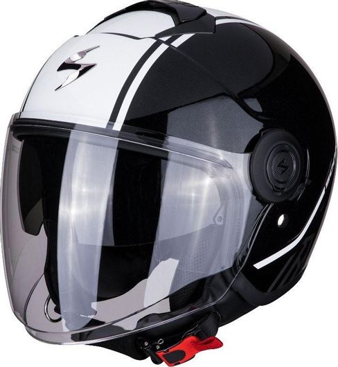 Κράνος Μηχανής Scorpion Exo-City Avenue Jet με Sunvisor S Μαύρο / Λευκό