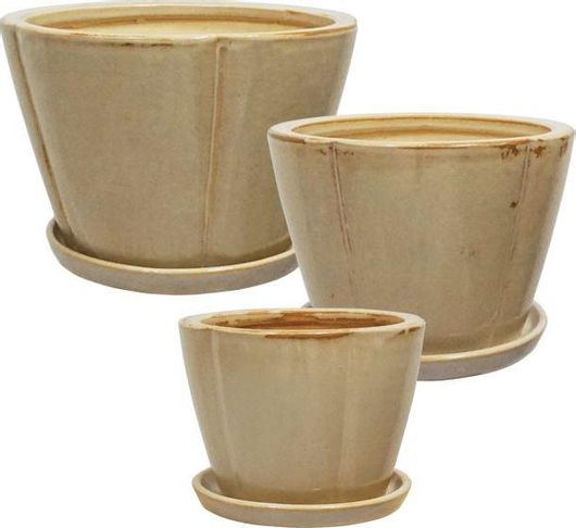 Κασπώ Marhome Κεραμικό Γυαλιστερό με Πιάτο 27x19cm Μπεζ