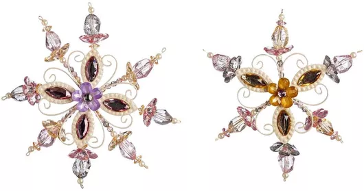 Χριστουγεννιάτικα Στολίδια JK Home Decoration Χιονονιφάδα Σετ 2τμχ 12cm Πολύχρωμο