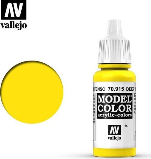 Χρώμα Μοντελισμού Acrylicos Vallejo Model Color 17ml Deep Yellow #70915
