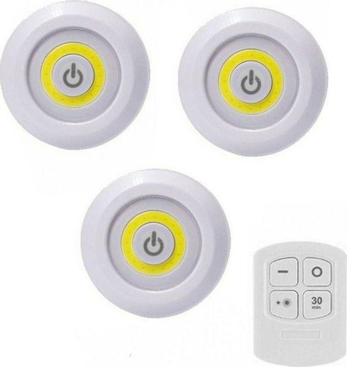 LED Φωτιστικό Σποτάκι για Ντουλάπες με Μπαταρία & Τηλεχειριστήριο