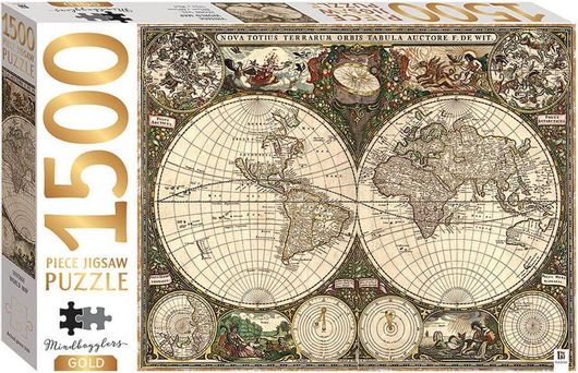 Puzzle Vintage World Map 2D 1500 Κομμάτια