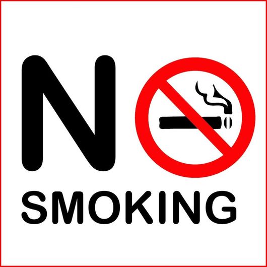 Αυτοκόλλητο Βιτρίνας No smoking Αδιάβροχο 15x15cm