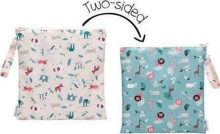 Παιδική Τσάντα Βόλτας Flapjackkids Zoo Αδιάβροχη Διπλής Όψης Ροζ