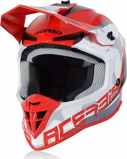 Κράνος Μηχανής Motocross Acerbis 1050gr με Sunvisor M Linear Red / White