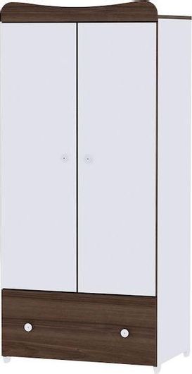 Παιδική Ντουλάπα Lorelli Walnut Exclusive Δίφυλλη 82x57x173cm Λευκό