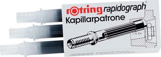 Ανταλλακτικό Μελάνι Rotring για Ραπιδογράφο 3τμχ Μαύρο