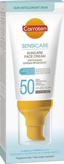 Αντηλιακή Κρέμα Προσώπου Carroten Sensicare Cream Αδιάβροχη SPF50 50ml