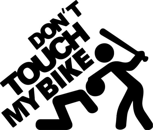 Διακοσμητικό Αυτοκόλλητο Μοτοσυκλέτας Dont Touch My Bike 20x20cm Μαύρο