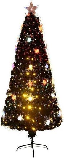 Χριστουγεννιάτικο Δέντρο 259489 Στολισμένο με Μεταλλική Βάση & Φωτισμό LED 180cm Πράσινο