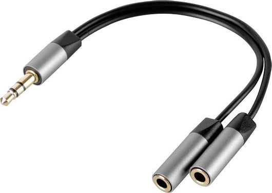 Lampa Μετατροπέας 3.5mm male σε 3.5mm 2x female Ασημί L3882.9/T