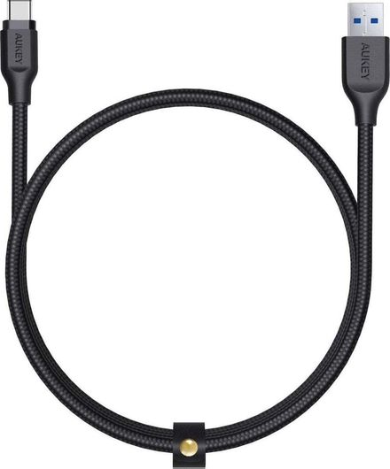 Καλώδιο Aukey CB-AC1 Braided USB 3.1 USB-C male σε USB-A male 1.2m Μαύρο