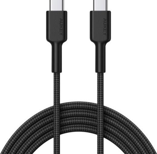 Aukey Braided USB 3.1 Cable USB-C male - USB-C 100W Μαύρο 1m AUKEYCBCD23