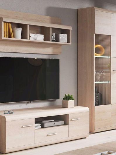 Σύνθετο Σαλονιού LH Home Furniture με Βιτρίνα & Φωτισμό Μ218xΒ54xΥ194cm