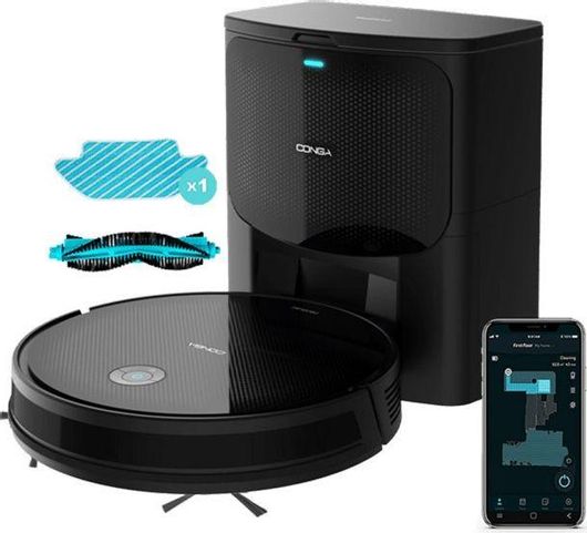 Cecotec Conga 2499 Σκούπα Ρομπότ για Σκούπισμα & Σφουγγάρισμα με Wi-Fi Μαύρη
