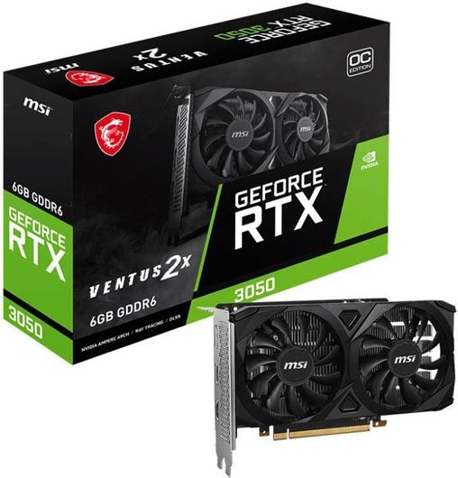 Κάρτα Γραφικών MSI GeForce RTX 3050 6GB GDDR6 Ventus 2X OC