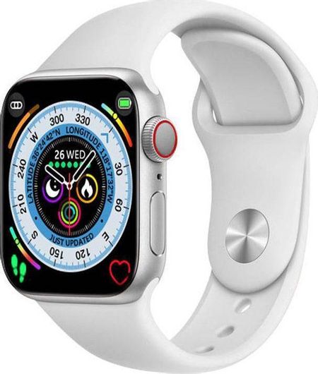 Smartwatch XO M20 Sport 44mm Aluminium Case Silver & Silicone Strap White