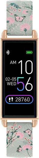 Smartwatch Series 02 Stainless Steel Grey Floral Butterfly