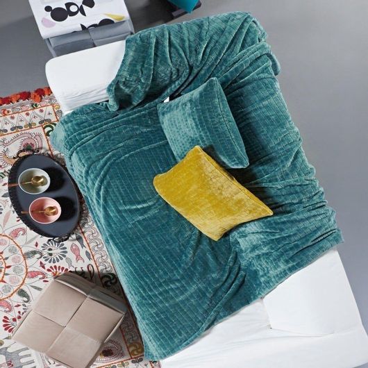 Ριχτάρι Kentia Harlow 7 Πολυεστέρας Διθέσιου Καναπέ 170x250cm Πετρόλ