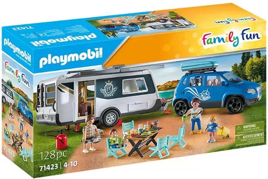 Playmobil Family Fun Οικογενειακές Διακοπές Με Ρυμουλκούμενο Τροχόσπιτο για 4-10 ετών