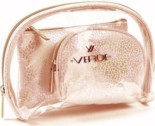 Σετ Γυναικείο Νεσεσέρ Verde με Διαφάνεια 3τμχ Ροζ Χρυσό