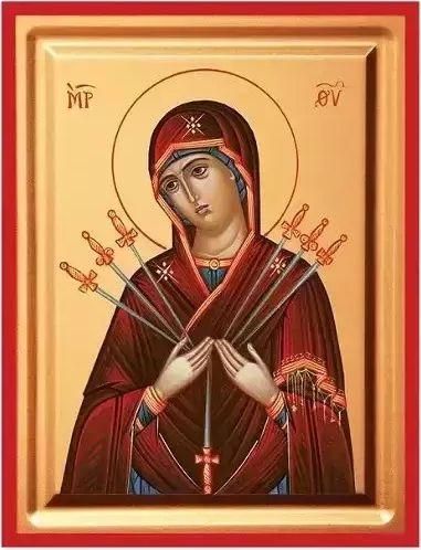 Εικόνα Παναγία Επτάσπαθη Ξύλινη 50x70cm