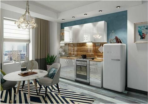 Σετ Ντουλάπια Κουζίνας Κρεμαστά & Δαπέδου Luxury 260 260x60cm Λευκό