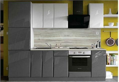 Σετ Ντουλάπια Κουζίνας Κρεμαστά & Δαπέδου 260 260x60cm Γκρι Πέρλα