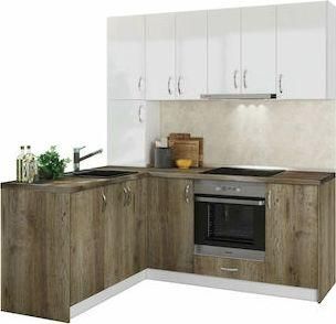 Σετ Ντουλάπια Κουζίνας Κρεμαστά & Δαπέδου Luxury 540 540x60x217cm Λευκό / Sacramento