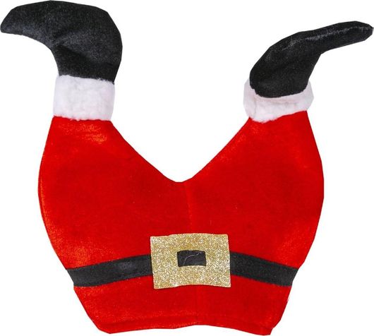 Χριστουγεννιάτικος Σκούφος με Ποδιά Αγίου Βασίλη 34cm