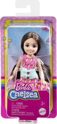 Barbie Τσέλσι Φόρεμα με Ροζ Ζώνη για 3+ Ετών