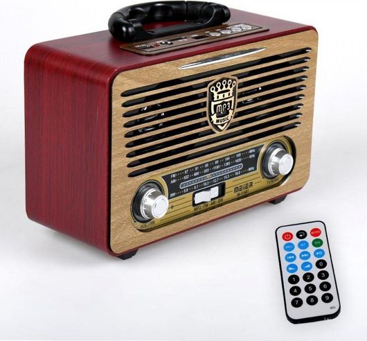 Meier M-115BT Retro Επιτραπέζιο Ραδιόφωνο Επαναφορτιζόμενο με USB Καφέ