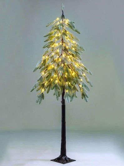 Χριστουγεννιάτικο Δέντρο Aca Χιονισμένο 180cm με Μεταλλική Βάση & Φωτισμό LED Πράσινο