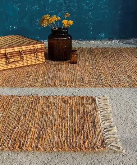 Καλοκαιρινό Χαλί NIMA Arya Orange Πορτοκαλί 60% Βαμβάκι 40% Κάνναβη 130x60cm