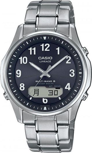 Ανδρικό Ρολόι Casio LCW-M100TSE-1A2ER με Μεταλλικό Μπρασελέ Ασημί