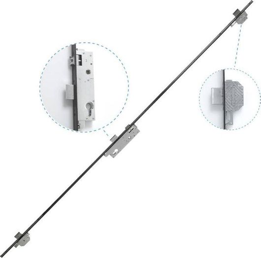 Κλειδαριά Ασφαλείας Domus Topgear 3 Σημείων Γραναζωτή 35mm με Ρυθμιζόμενη Γλώσσα 93635