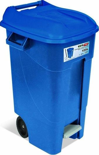 Κάδος Απορριμμάτων Tayg Πλαστικός Τροχήλατος με Πεντάλ 120P Monocolor 120lt Μπλε