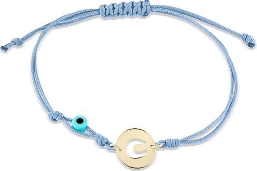 Παιδικό Βραχιόλι Μακραμέ Chrilia Collection από Χρυσό 14K με Σχέδιο Πέταλο
