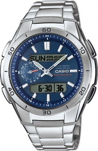 Ανδρικό Ρολόι Casio Wva-M650D-2Aer με Μεταλλικό Μπρασελέ Ασημί