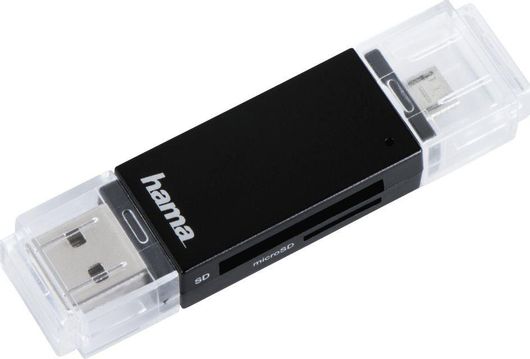 Card Reader Hama USB 2.0 για Sd / Microsd Μαύρο