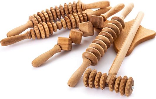 MADEROTHERAPY ΞΥΛΙΝΑ ΕΡΓΑΛΕΙΑ ΜΑΣΑΖ ΓΙΑ ΜΑΔΕΡΟΘΕΡΑΠΕΙΑ ΣΕΤ ΤΩΝ 6 - 4x ROLLER ΜΑΣΑΖ (40CM), 1*T-Roller 37*13CM 1*ΣΠΑΤΟΥΛΑ (33x16 x1,5 εκατοστά)