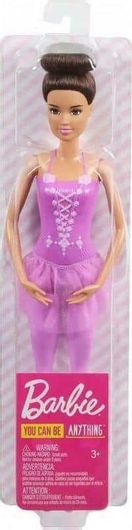 Barbie Μπαλαρίνα Καστανή με Μοβ Κορμάκι για 3+ Ετών