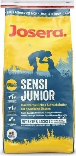 Ξηρά Τροφή Josera Sensi Junior χωρίς Σιτηρά για Κουτάβια Μεσαίων & Μεγαλόσωμων Φυλών με Πάπια & Σολομό 15kg