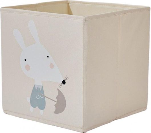 Παιδικά Κουτιά Αποθήκευσης Ecarla White Mouse 33x33x33cm Μπεζ