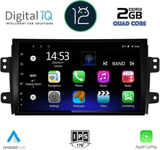 Ηχοσύστημα Αυτοκινήτου Digital IQ για Fiat / Suzuki Sedici / SX4 Bluetooth / USB / WiFi / GPS & Οθόνη Αφής 9"