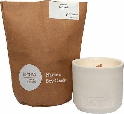 Αρωματικό Κερί Σόγιας Laouta Natural Products σε Βάζο Ρετσίνι Λευκό 200gr