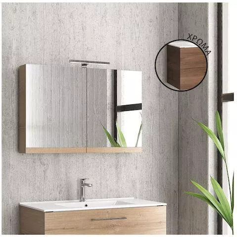 Καθρέπτης Ανοιγόμενος Karag με 2 Πόρτες Brown 8702 Collection 90x13x60cm