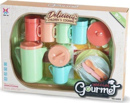 Παιχνίδι Ρόλων Σετ Κουζινικών με Δισκάκι Πολύχρωμο για 3+ Ετών