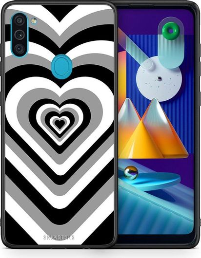 Θήκη Κινητού Back Cover για Samsung Galaxy A11 - Black TPU - Black Hearts
